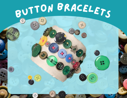 three bracelets made of buttons.