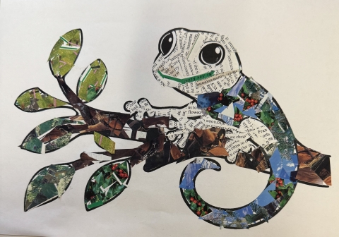 Color with magazine pieces