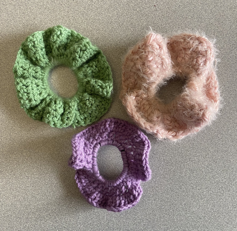 Crocheted scrunchies