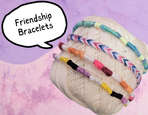 a set of four different friendship bracelets