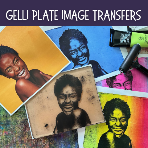 selection of gelli printed images