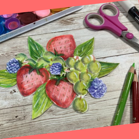 watercolor painted berries