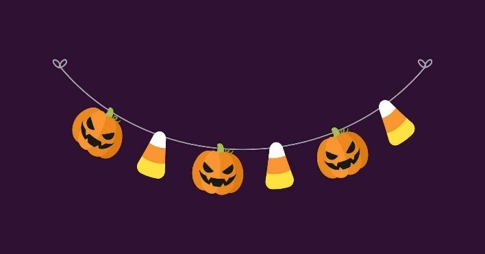pumpkin candy corn garland
