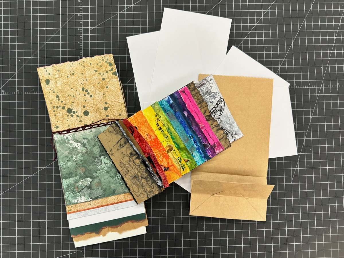 journals made from paper lunch sacks and paper