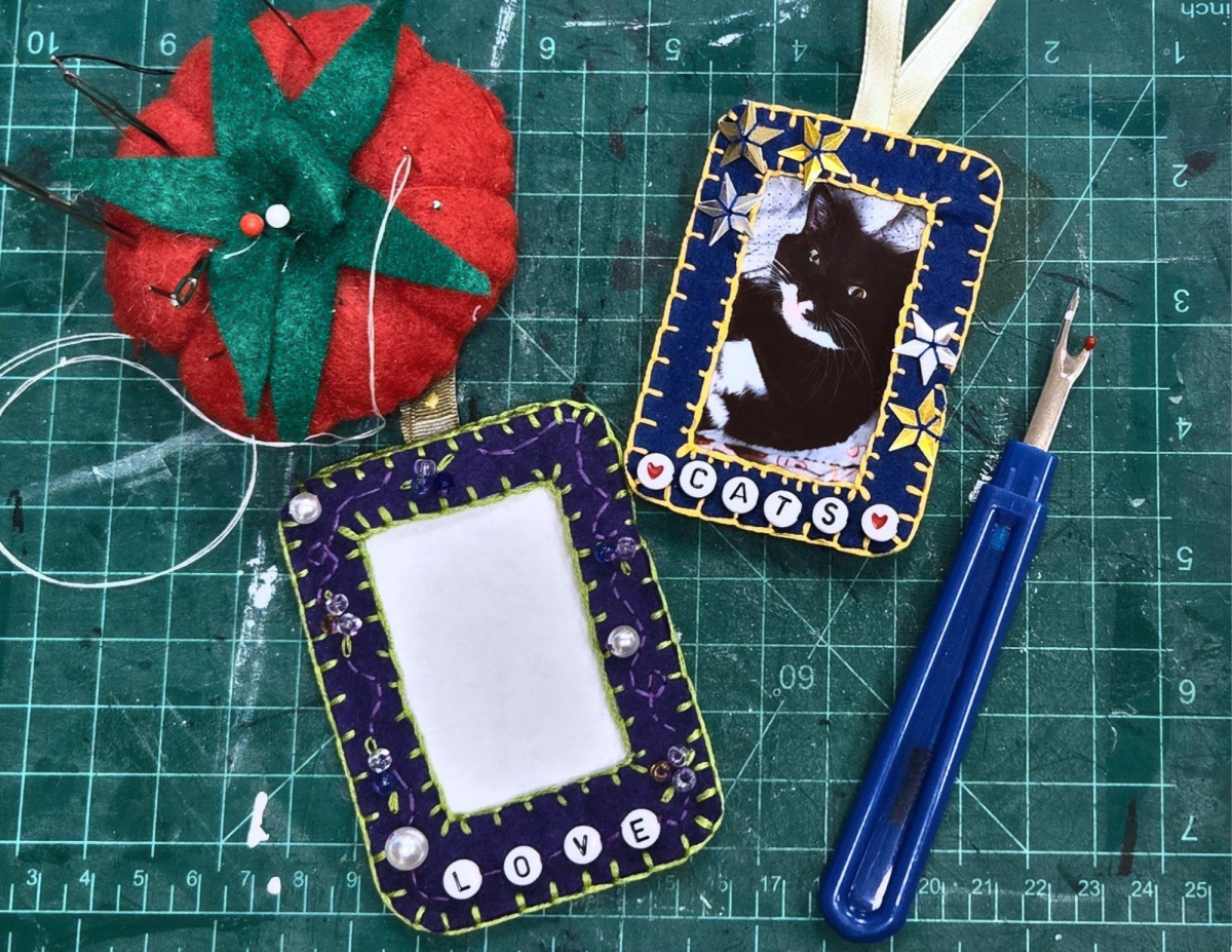 two felt photo frames 2"x3"