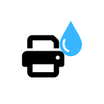 Printer icon with blue ink drop accent